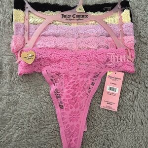 SOLD Juicy Couture Women's Lace Panties - 5 Pack - Black, Yellow, Purple, Pink